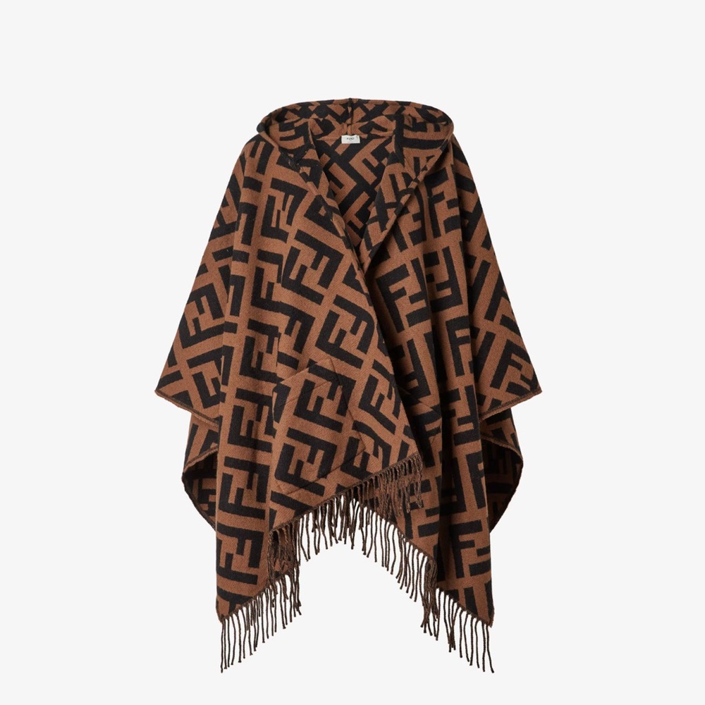 FENDI FF Brown Poncho